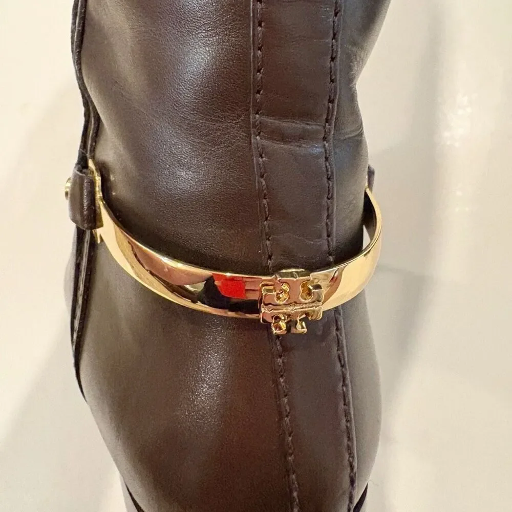 Tory Burch Jess Riding Boots Size 5 Brown Leather Equestrian